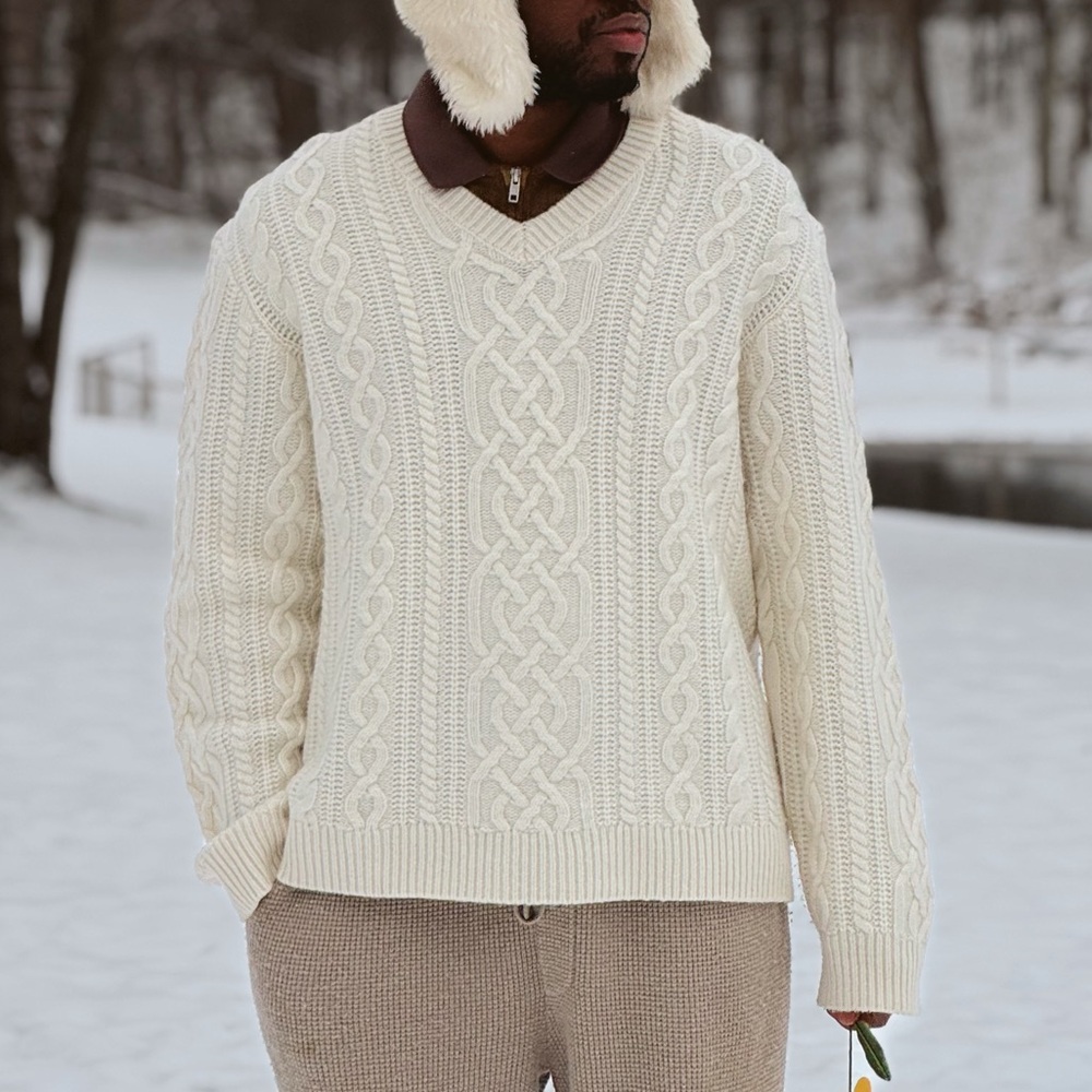 Cozy Cream Cable Knit Sweater